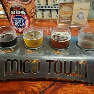 a flight of beers