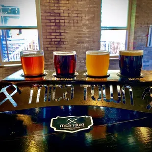 a flight of beers