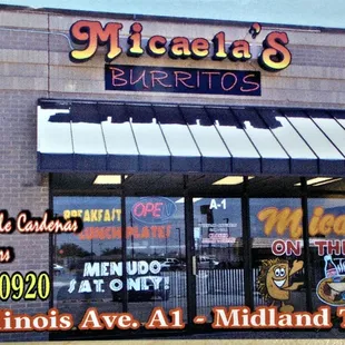 the front of the restaurant