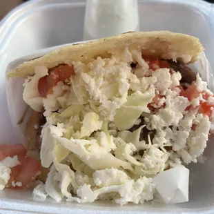 Gordita (carnitas) not big but filling.