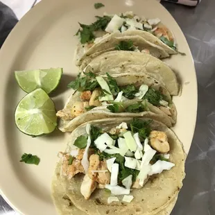 three tacos on a plate