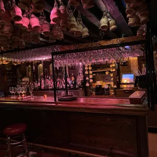 hanging wine bottles