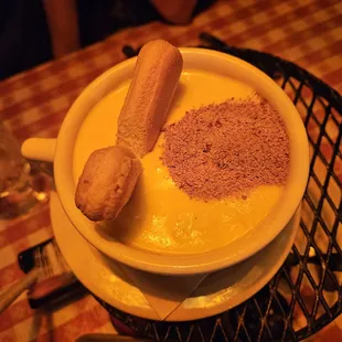 Special Tiramisù: Mascarpone Crème Anglaise, Savoiardi biscuits, Espresso, milk chocolate powder