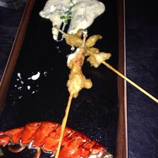 BARF: Lobster lollipops -such a joke. Served with thick grocery store tarter sauce.
