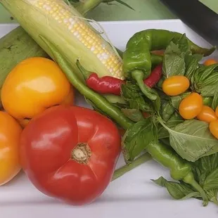 Fresh ingredients from local farm