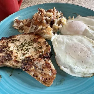 Porkchop and eggs
