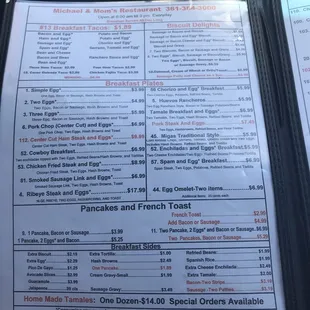 menu