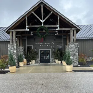 the entrance to the restaurant