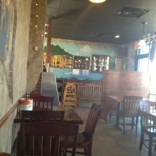 Very clean and great decor!  A fair amt of seating inside and a patio out back.