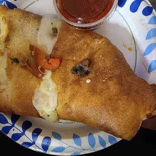 A portion of their large Stromboli,  very good and very satisfying.