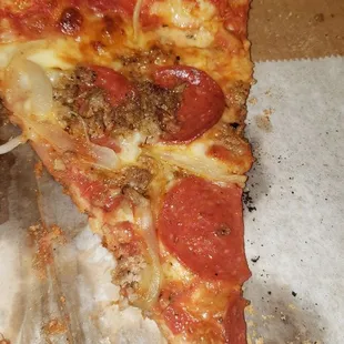 The works minus peppers :) they ran out of mushrooms :(  Delicious. Friendly staff!