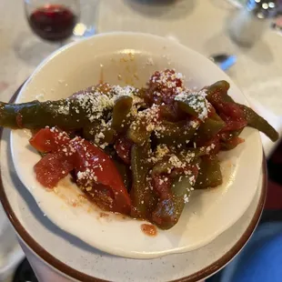 a plate of peppers