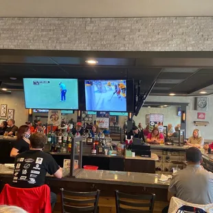 The bar area.