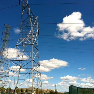 Park has metal power stands.