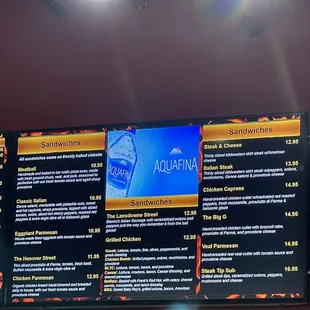 menus and prices
