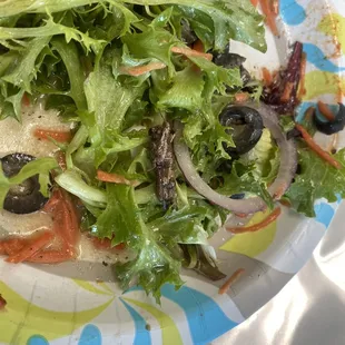 Giant grasshopper in catered salad