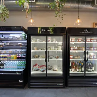 Fridge on the right wall