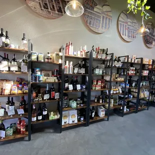 Shelves of Italian goods