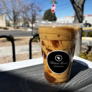 Nutella latte with macadamia nut milk