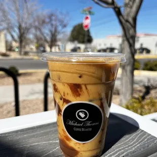 Nutella latte with macadamia nut milk
