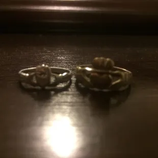 Claddagh rings.
