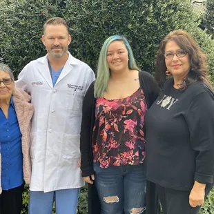 Mary, Dr.Cluck, Monique and Nancy. Three generations of women who trusted Dr.Cluck to fix their back pain!