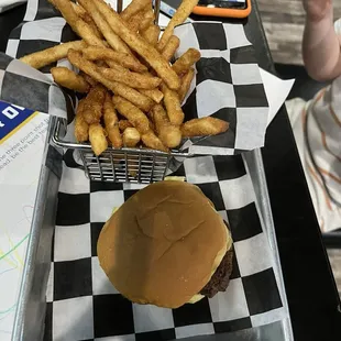 Kids Meal - burger and dusted fries