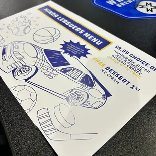 Kids menu