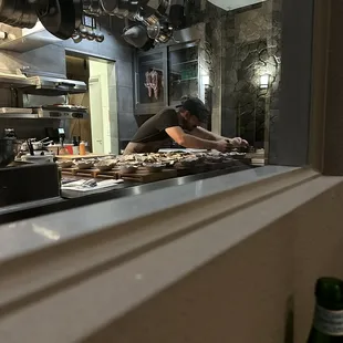 Michael preparing food