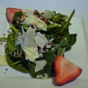 Half of the spinach salad