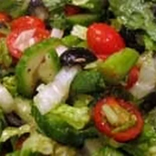 a closeup of a salad