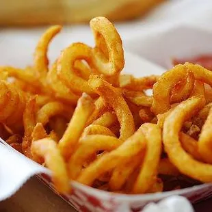 a basket of onion rings