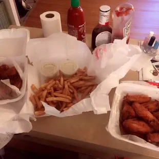 Wings and fries!! Online order :)