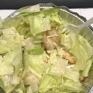 a salad in a pie tin