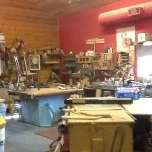 The owner was even nice enough to show us the back of the shop where he does his work!