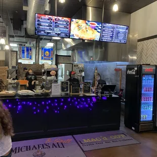 Order counter with menu above