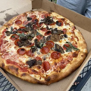 Pepperoni and Mushroom Pizza