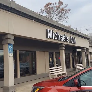 Out front