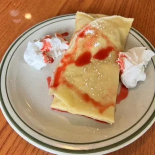 Strawberries and Cream Crepes
