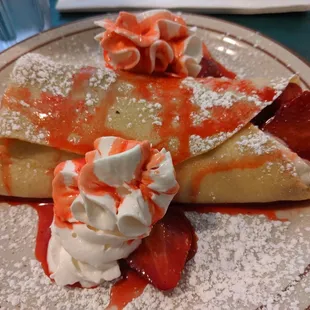 Strawberries and cream crepe