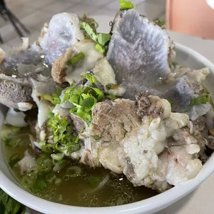 Not on menu but the chef will prepare this bone with broth for you!