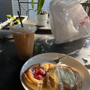 Cherry and cream cheese pastry! (I think it was called &apos;Fox in the snow&apos;?)