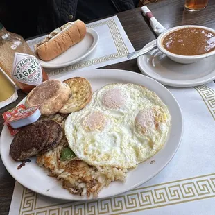 I know it *sounds* weird, but order a small side of hot dog chili with your breakfast and thank me later!