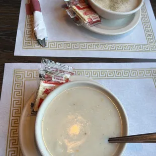 Double Clam Chowder Bowls