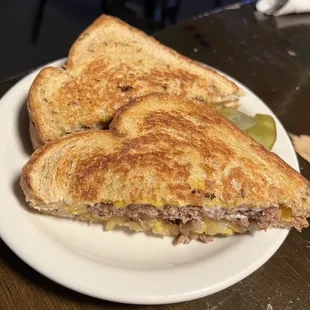 Patty melt with bacon