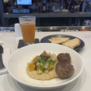 Spiced Lamb Meatballs & Hummus