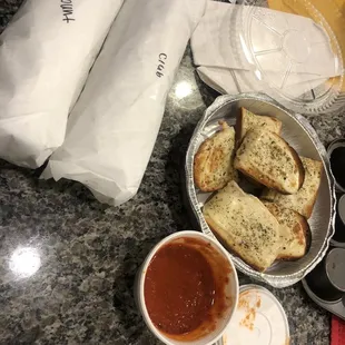 Take out! Packaged so well! Delish!