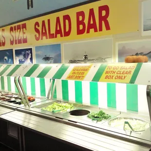 Well stocked salad bar.