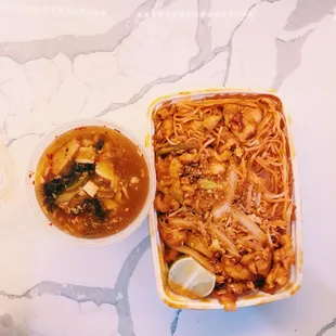 Hot &amp; Hot and Sour Soup and Chicken Pai Thai