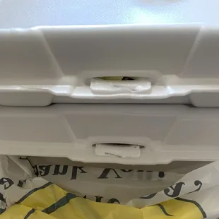 Well packaged- stapled shut to stop your food from leaking.